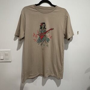 Quiksilver Men's Outer Zone Short Sleeve Tee Shirt Hot Motion Brown Size Medium